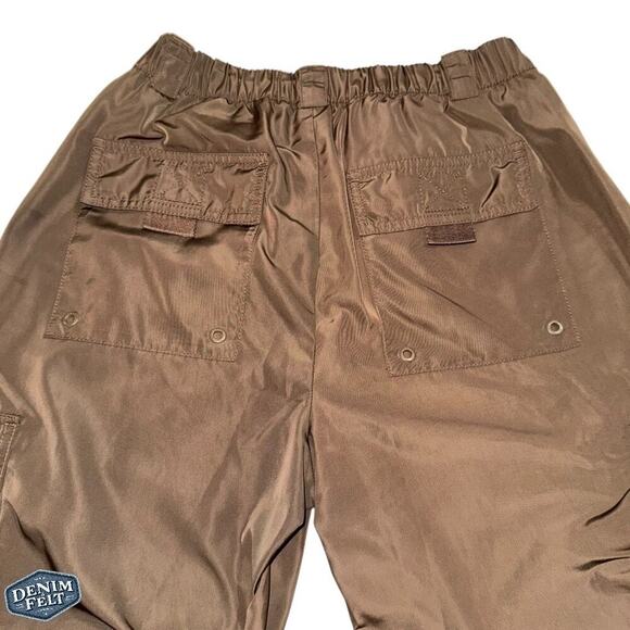 ALO Yoga Brown Cargo Jogger Pants S Crinkle Nylon Drawstring Lightweight Style - Picture 12 of 15